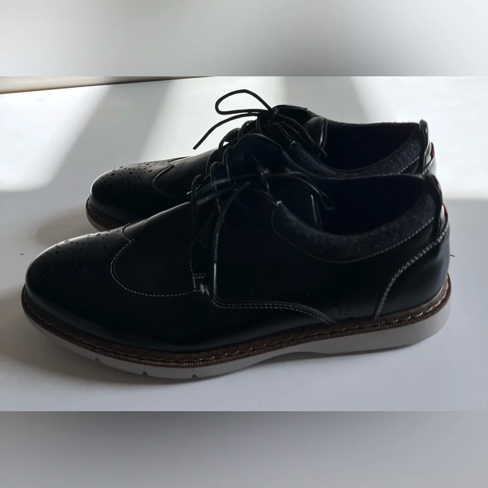 Stacy Adams Red Zone Collection KIDS SYNERGY Black  Wingtip Lace Up dress shoes